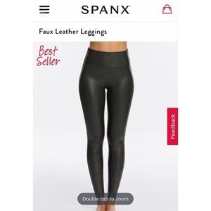 NEW WITH TAGS -Spanx Faux Leather Leggings - Black